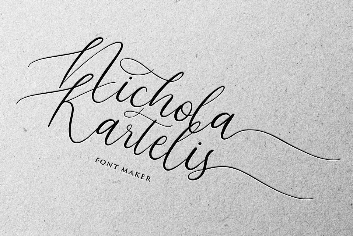Font Maker: Nichola Kartely.