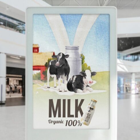 Organic Milk 100% on banner.