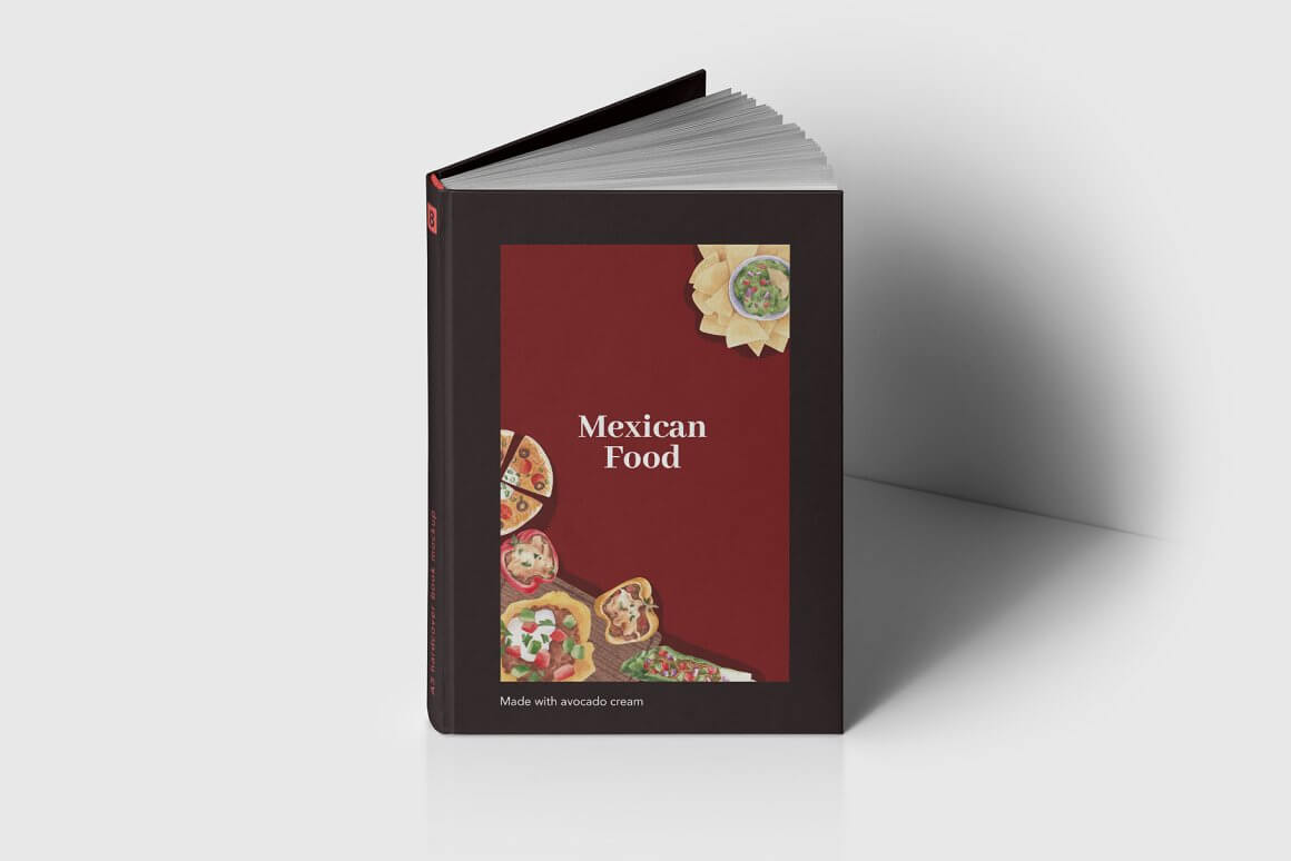 A book with a black cover of Mexican cuisine recipes.