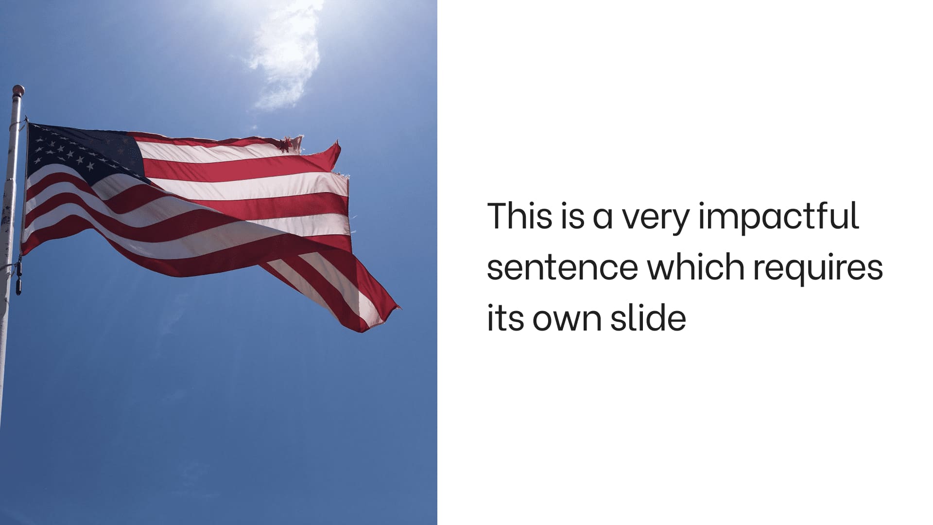 USA flag on a cloudless sky background.