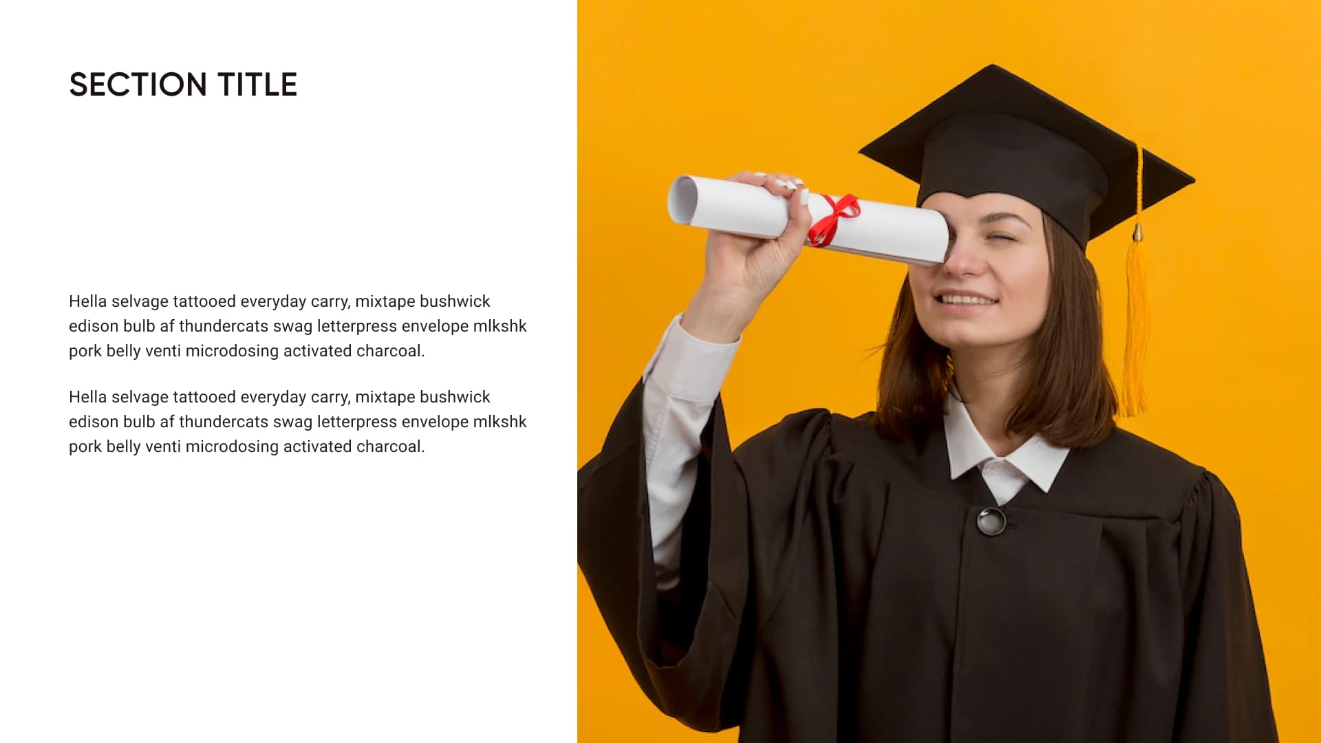 Graduate with pigment in hand.