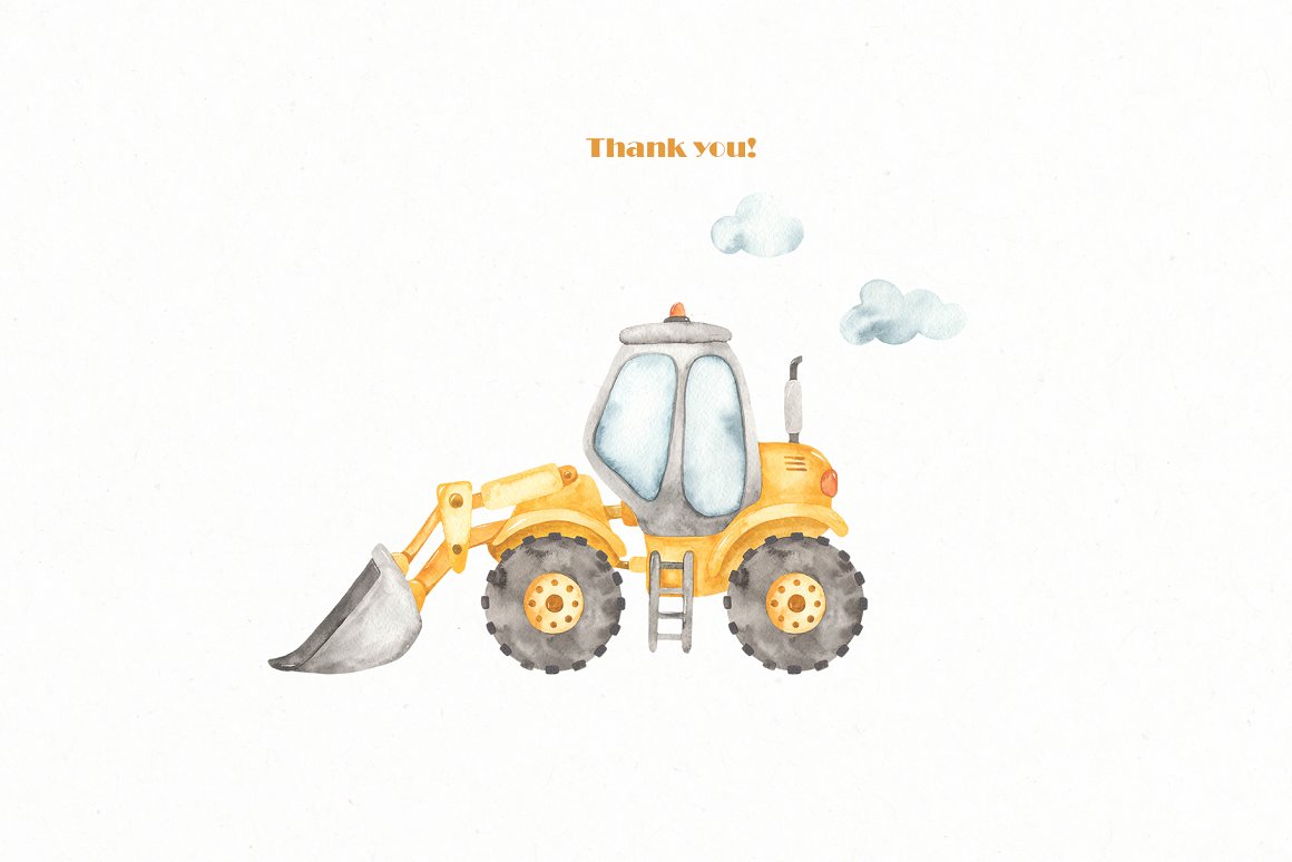Thank you for choosing us, against the background of the tractor.