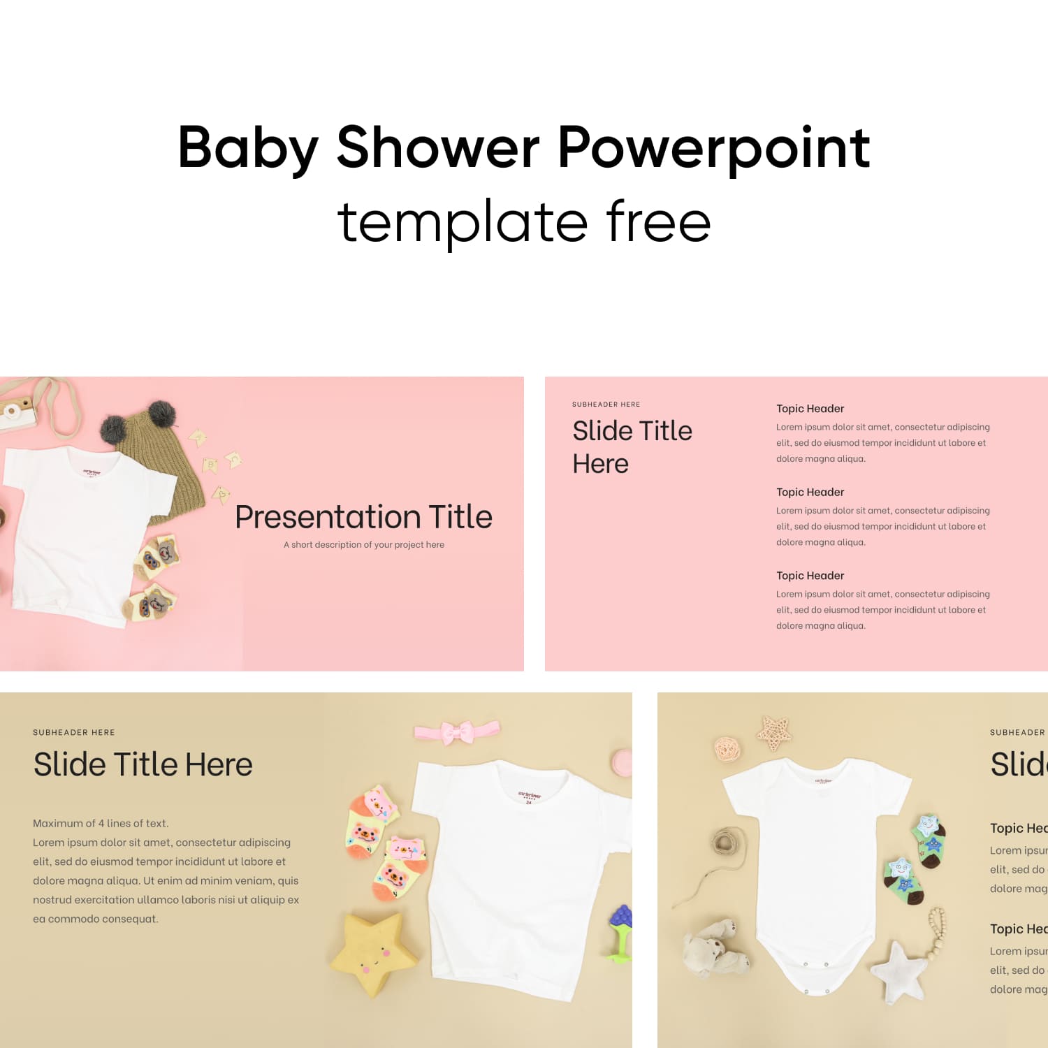 Cute Baby Shower Powerpoint Template Free MasterBundles