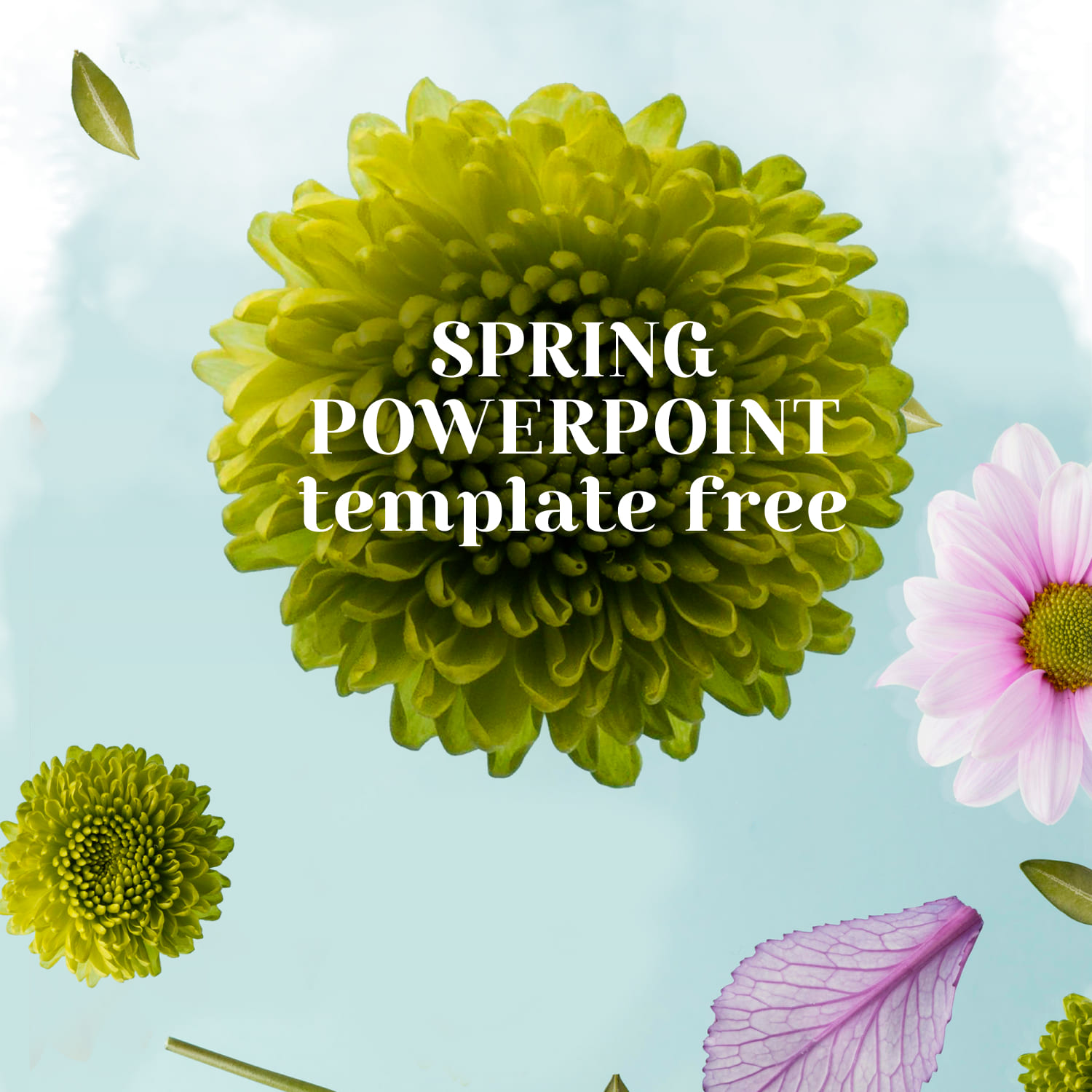 Images with Green Spring Powerpoint Template.