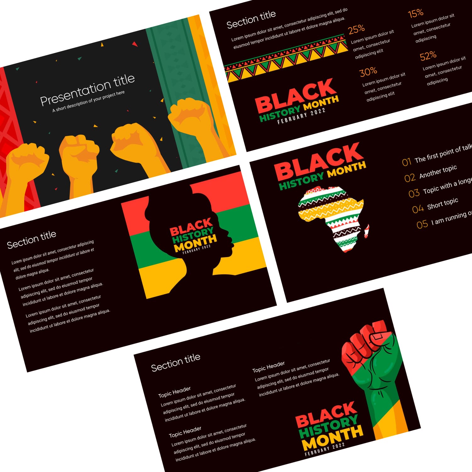 Preview images Black History Powerpoint Template.