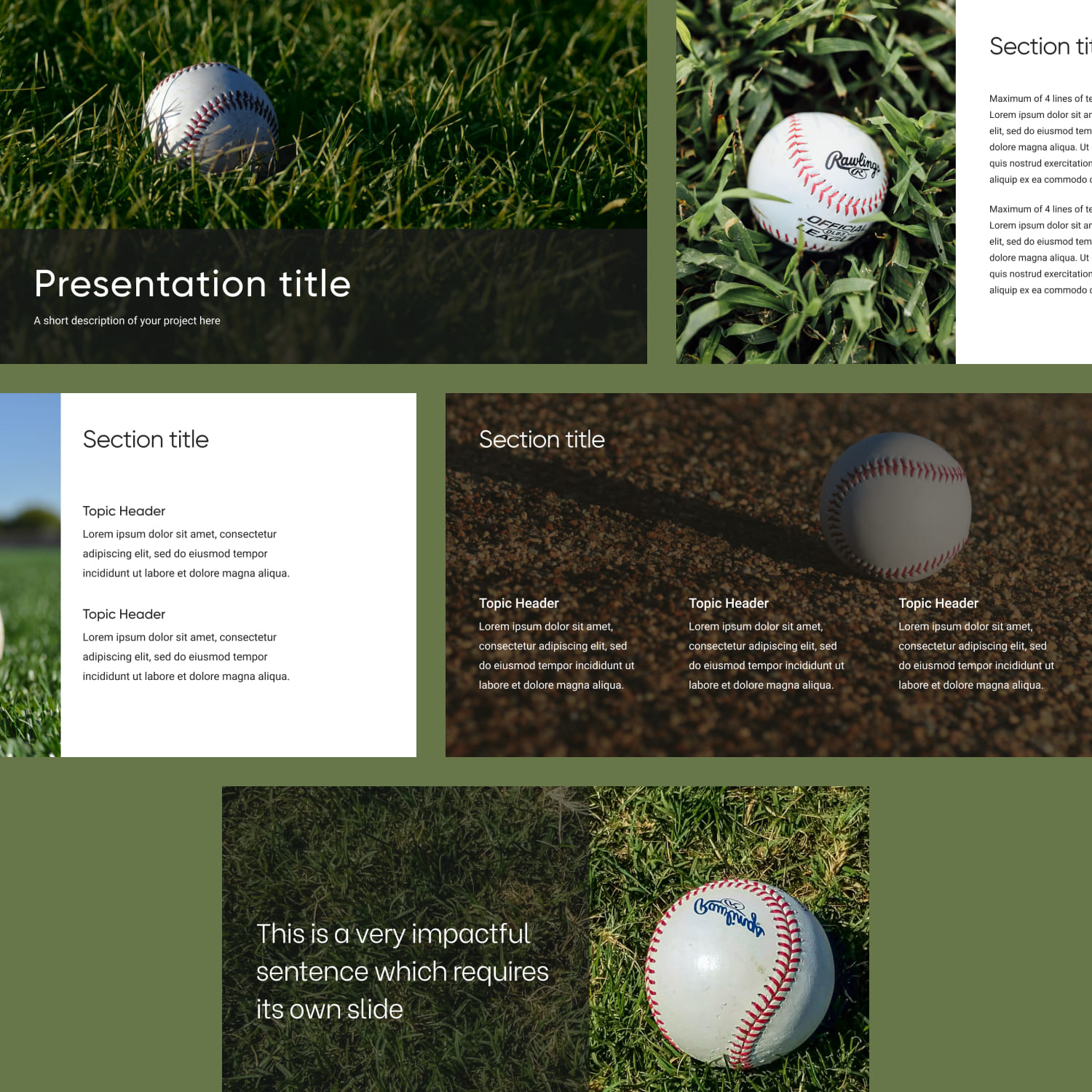 Images with Baseball Powerpoint Template.