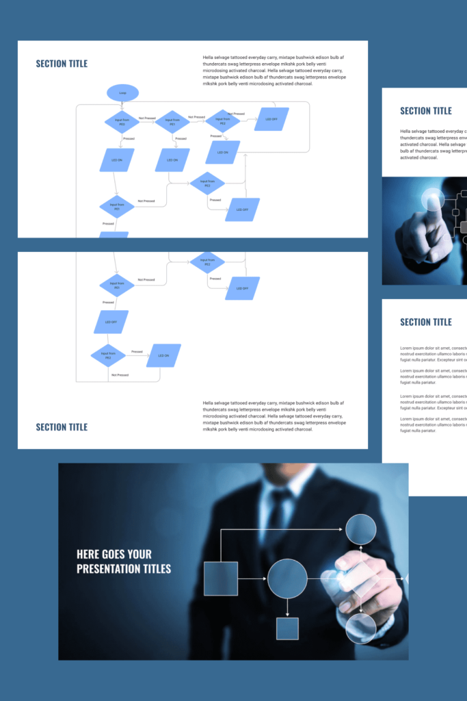 Blue Powerpoint Flowchart Template Free – MasterBundles
