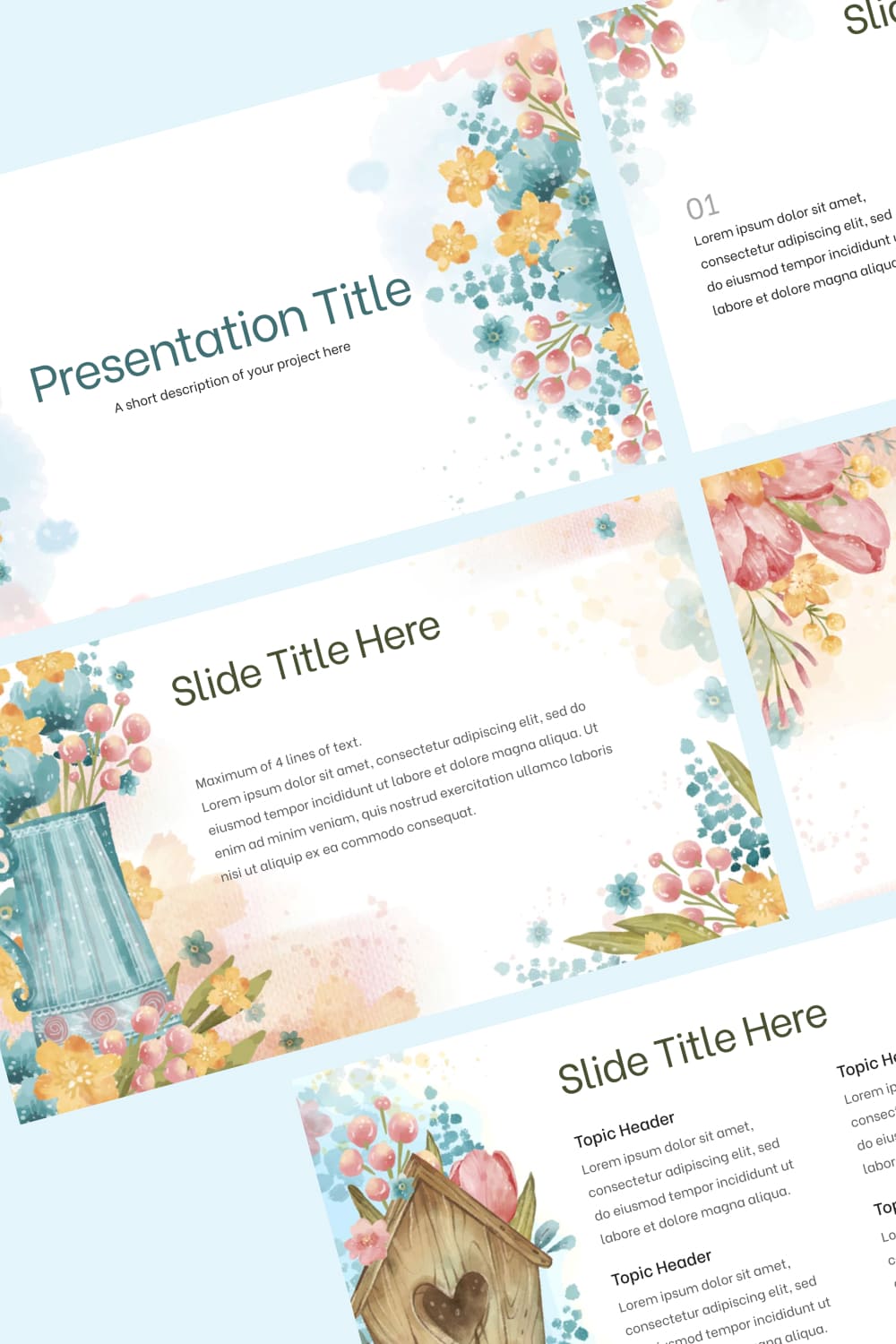 Pinterest Spring Powerpoint Template Free.