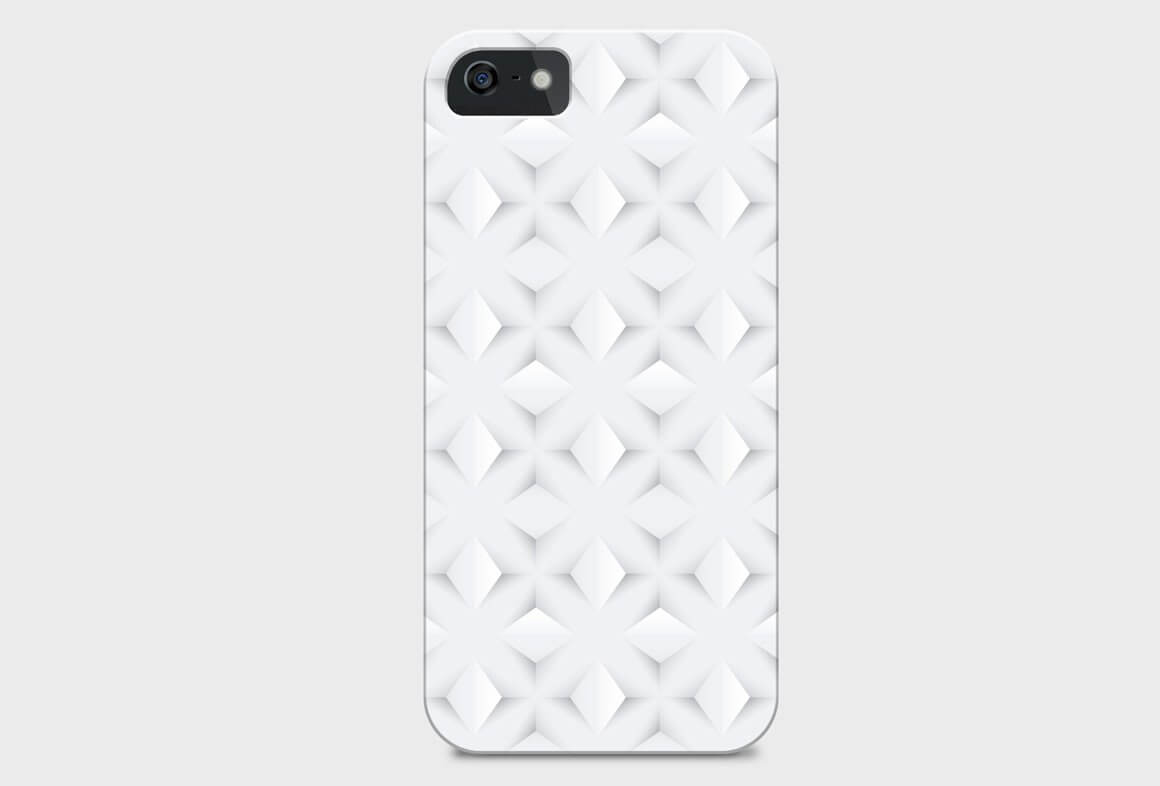 White and gray geometric mobile phone case design.