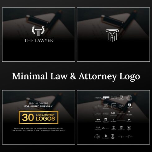 30 Minimal Law & Attorney Logo Design cover image.