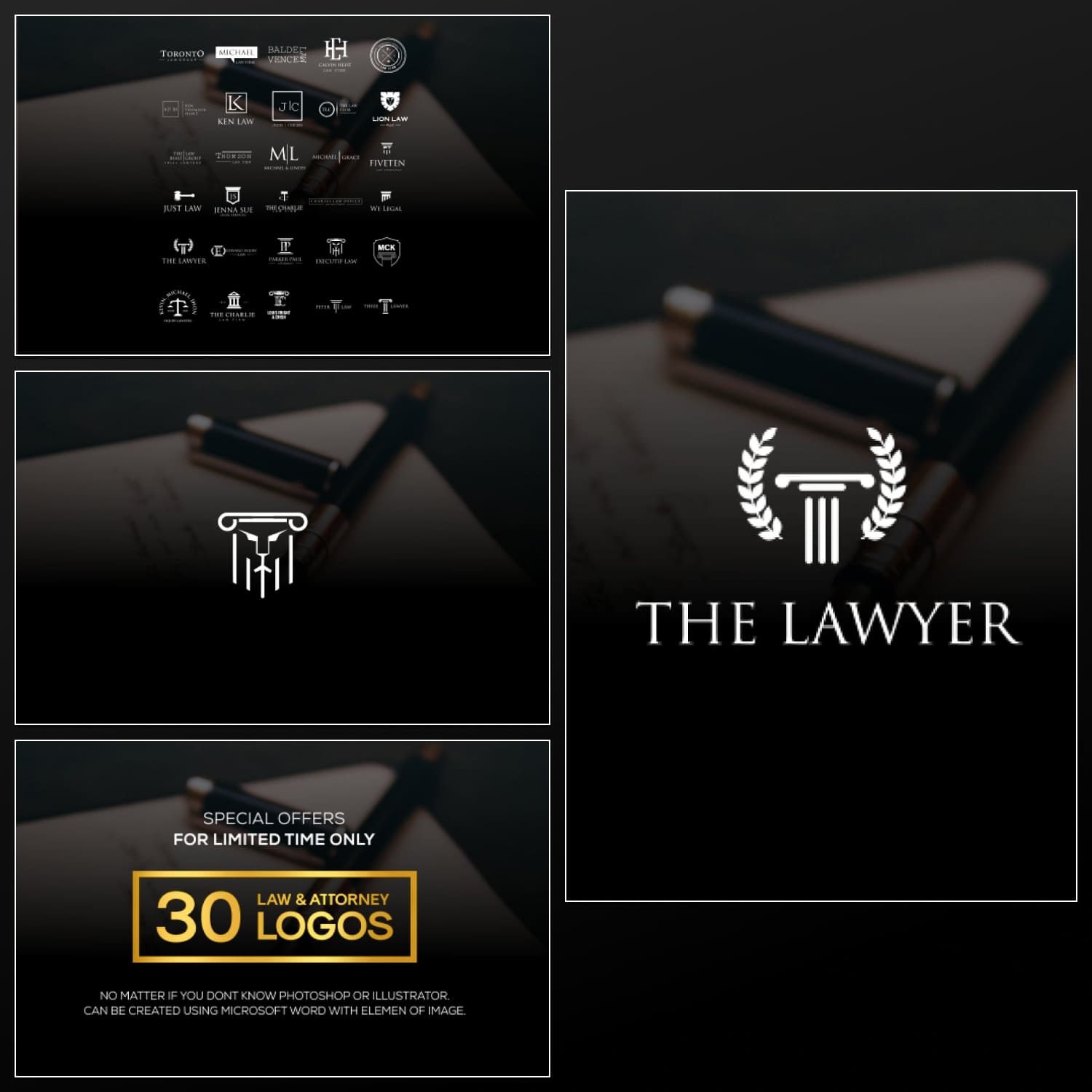30 Minimal Law & Attorney Logo Design preview image.