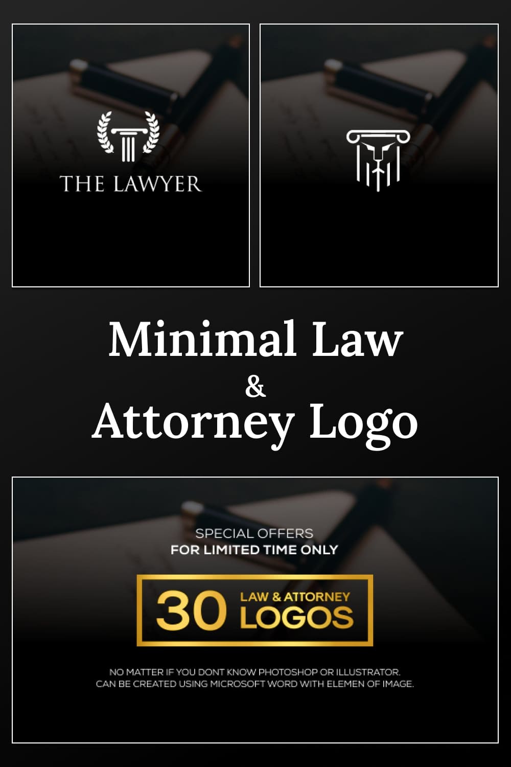 30 minimal law attorney logo template.