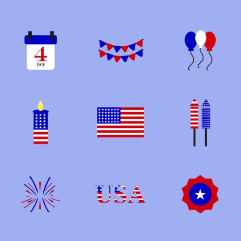 4th Of July Icons Free 01.