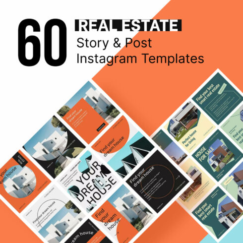 60 real estate story post instagram templates cover image.