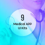 9 medical app ui kits cover image.