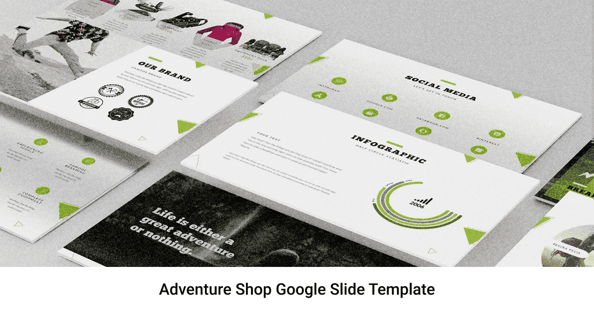 Adventure Shop - Google Slide Template - "Let's Get In Touch".