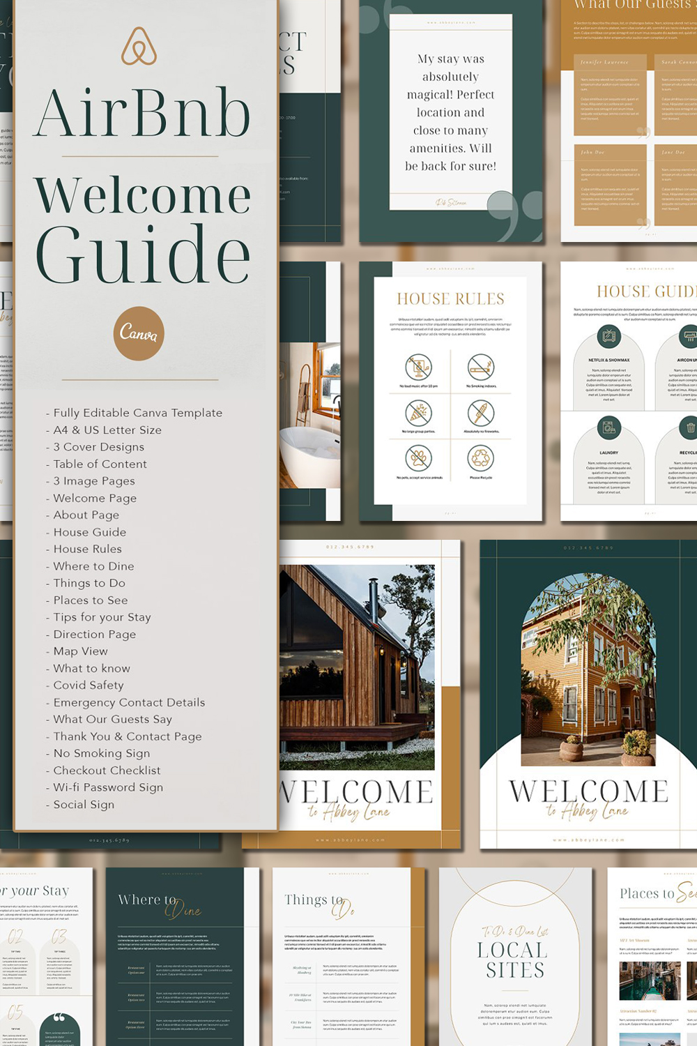 Airbnb rental welcome guide canva pinterest.