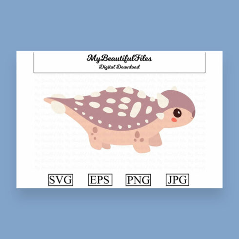 Ankylosaurus SVG - Cute Dinosaur SVG, EPS, PNG and JPG