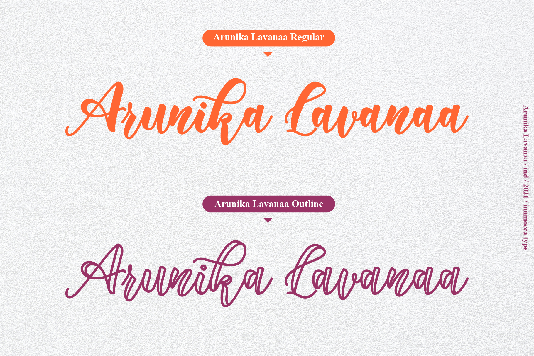 arunika lavanaa modern and stylish handwritten font for personal use.
