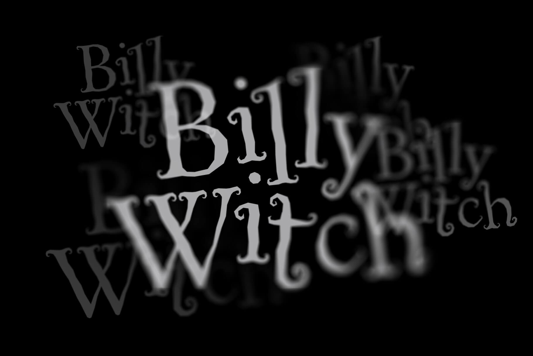 billy witch spellbinding swirly serif font for personal use.