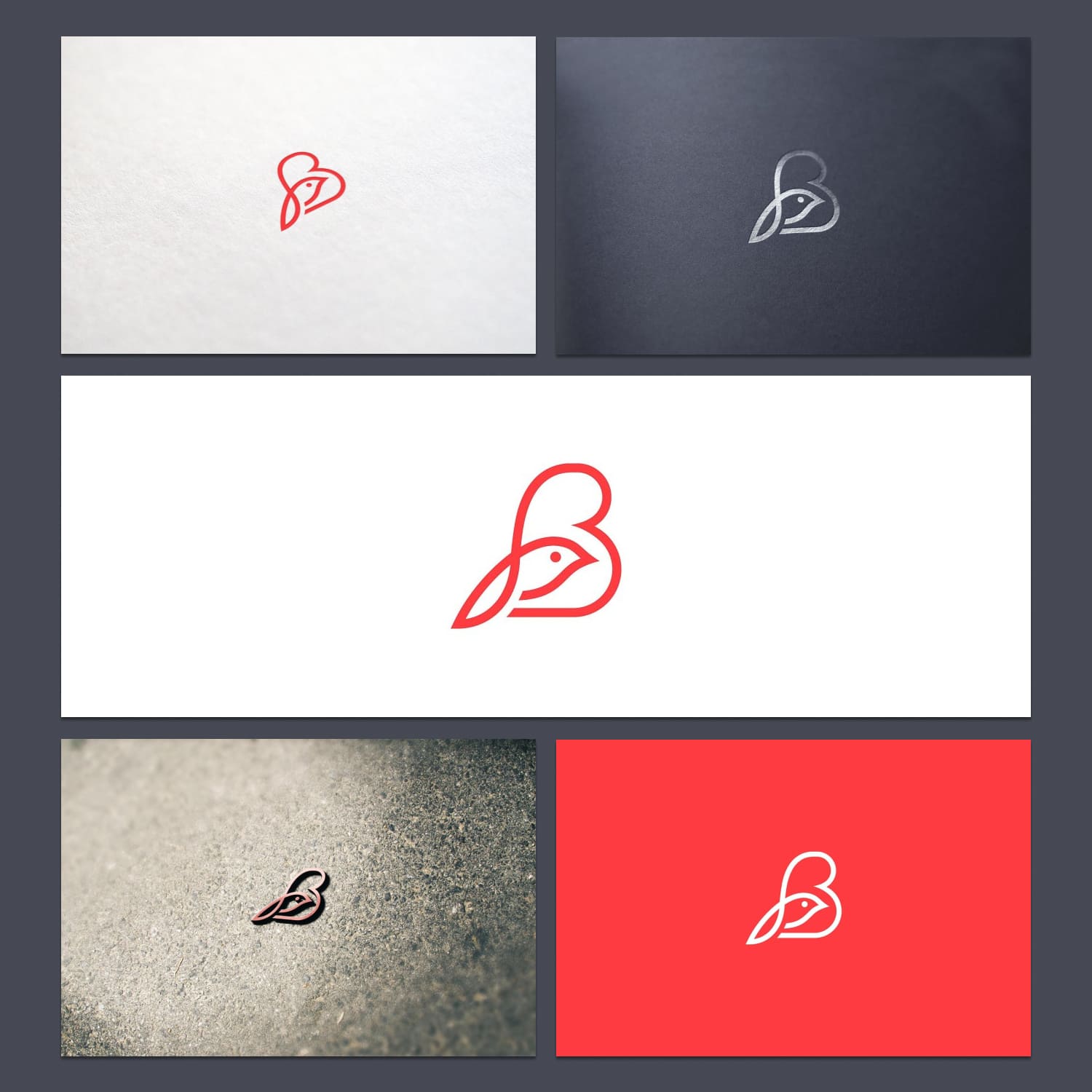 Bird B Logo Template preview image.