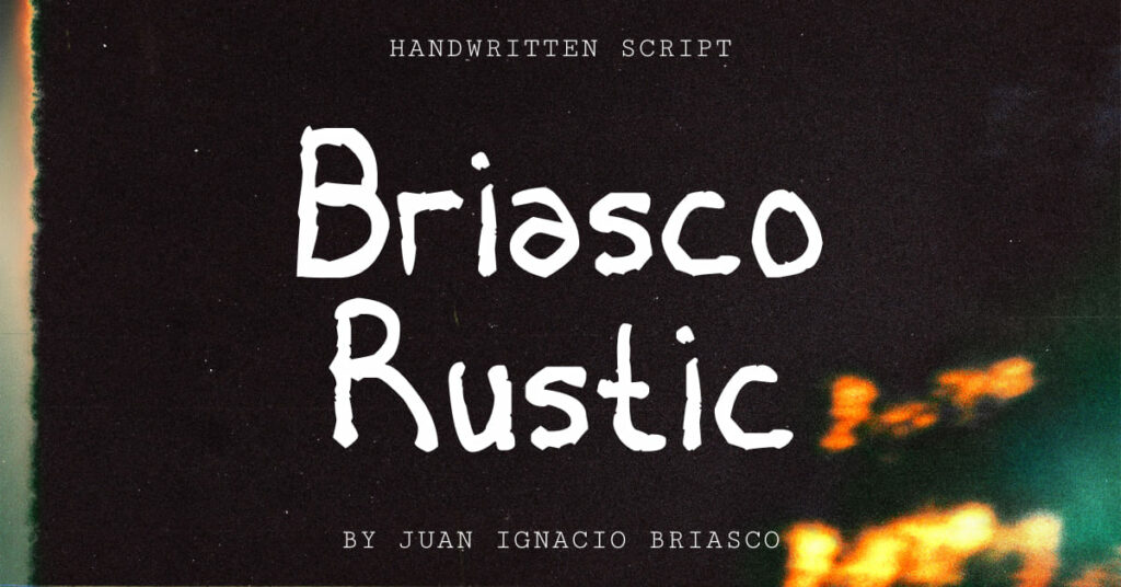 Briasco Rustic Free Font Facebook collage image by MasterBundles.