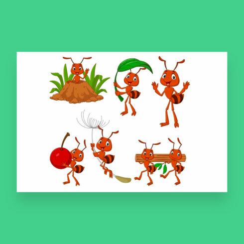 Set of Six Cartoon Brown Ant Animal cover image.