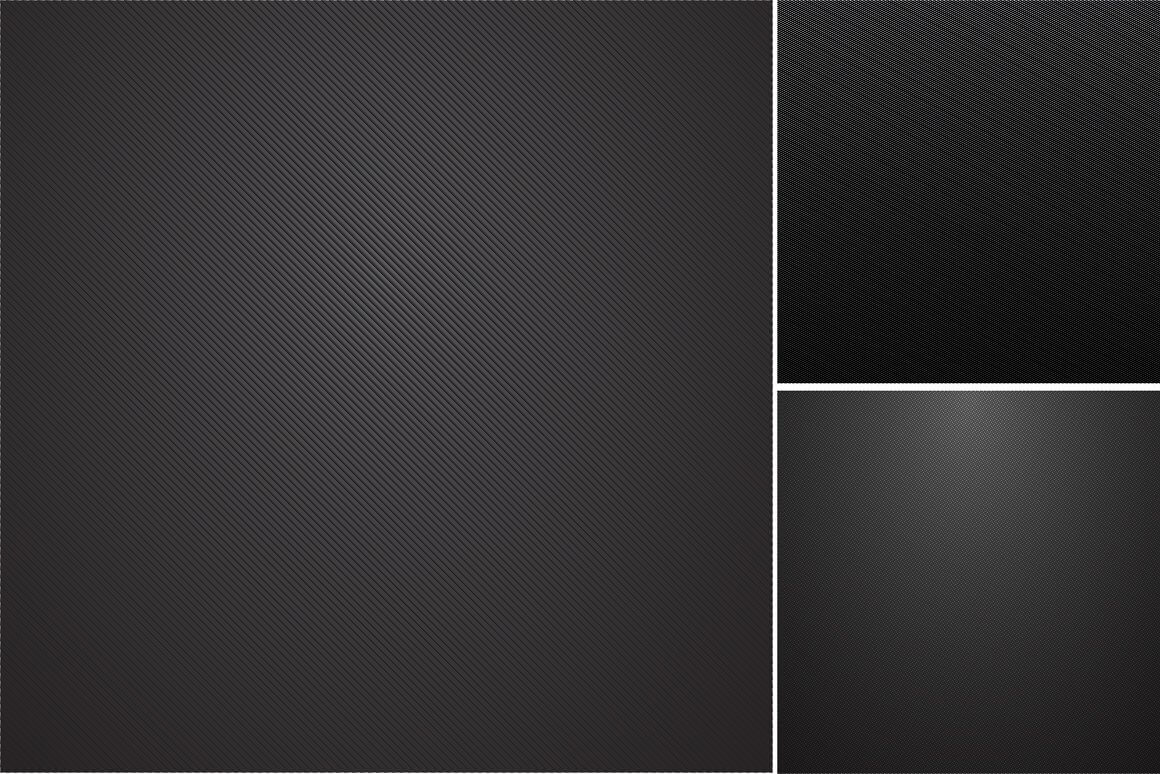 Three samples of carbon metal texture from gray to dark black.