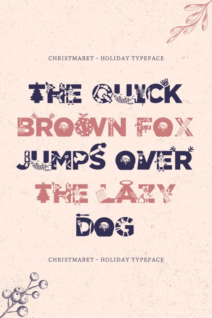 Christmabet free font Pinterest MasterBundles preview with example phrase.