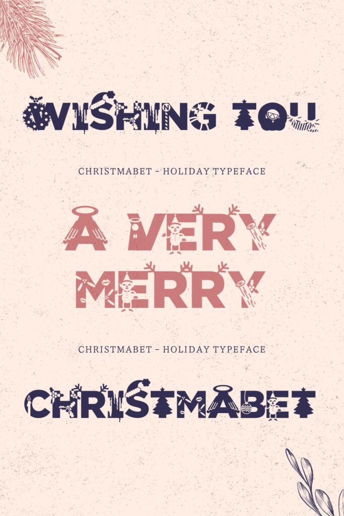 Christmabet free font Pinterest preview by MasterBundles.