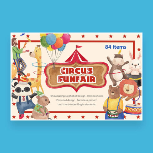 circus and funfair watercolor illustration cover image.