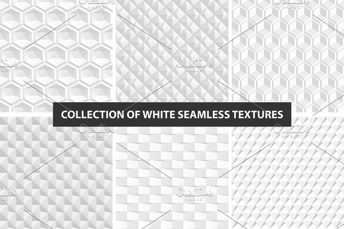 Collection of white seamless textures.