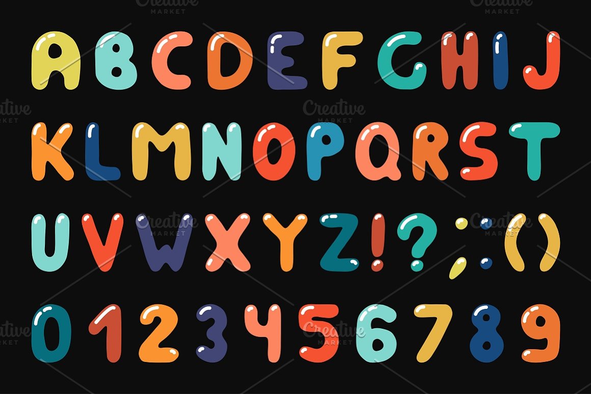 Alphabet in a unique style.