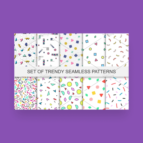 colorful seamless trendy patterns cover 1