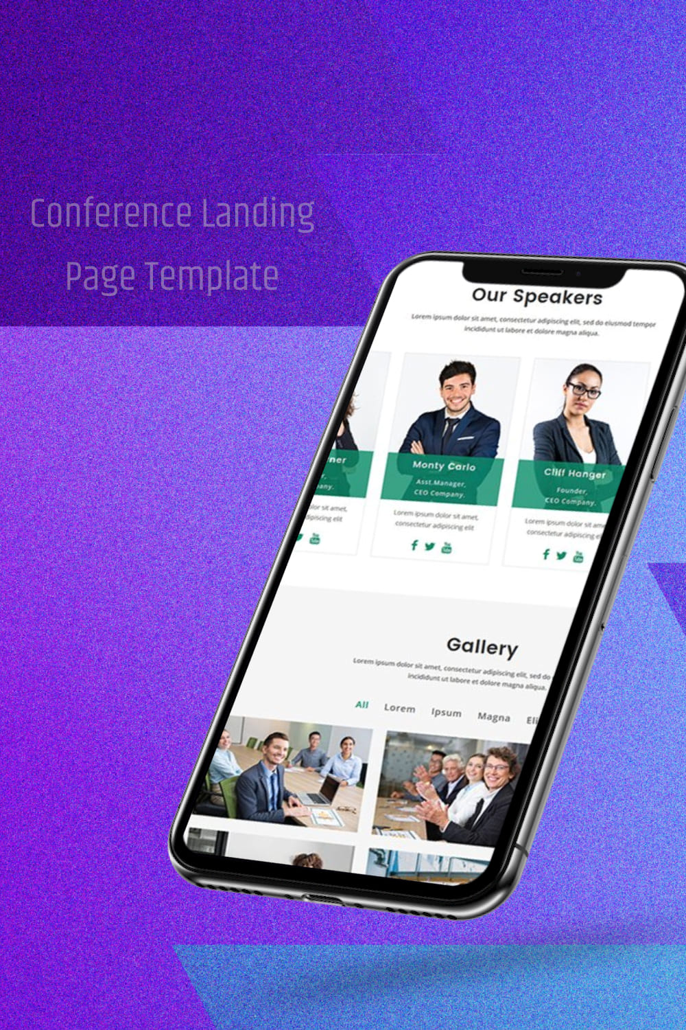Conference Landing Page Template pinterest image.