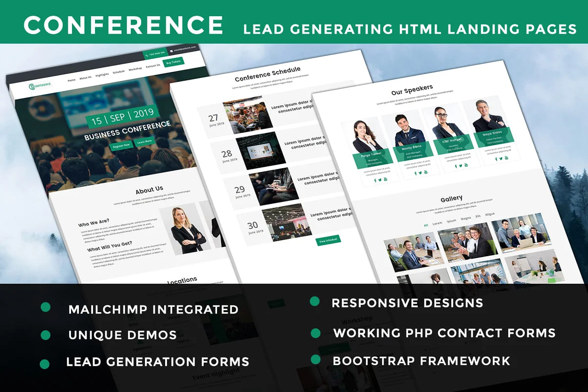 Conference Landing Page Template facebook image.