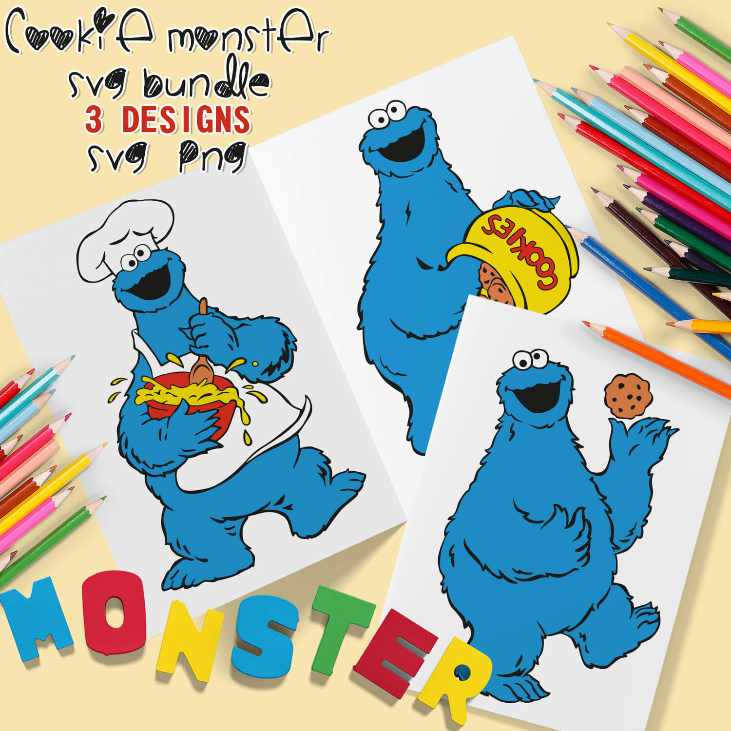 Sesame Street Coookie Monster - Are you making cookies? Design SVG