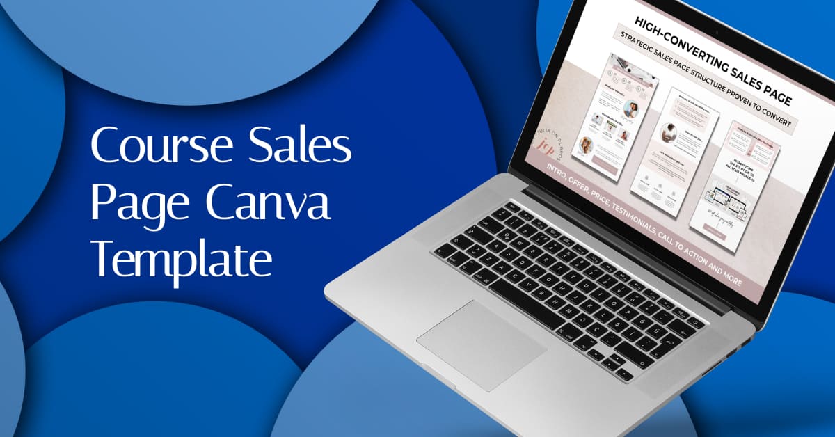 course sales page canva template, high-converting sales page.