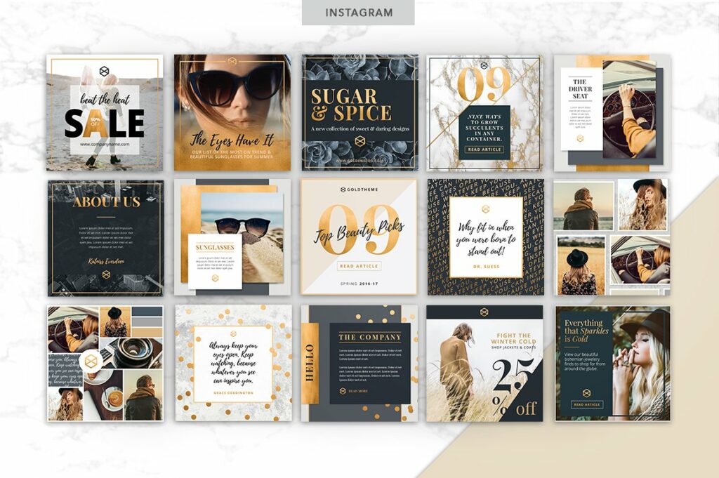 Golden Social Media Pack – MasterBundles