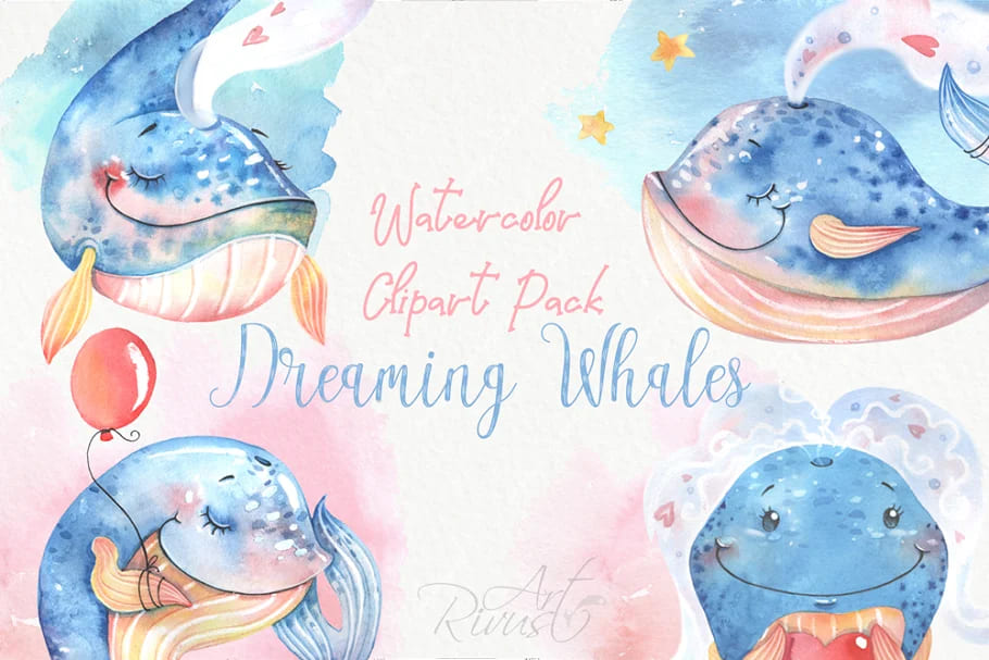 cute baby whales graphics.