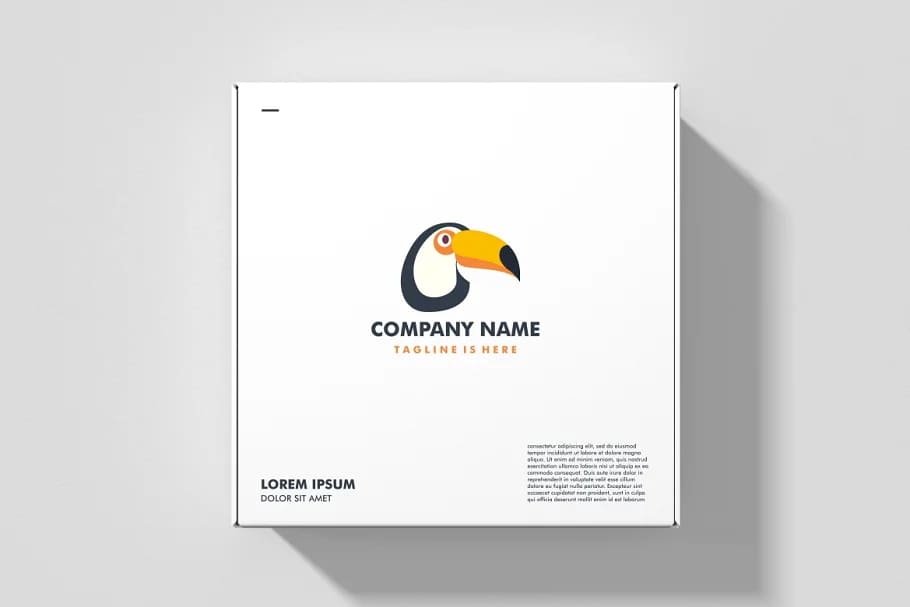 cute toucan flat logo template.