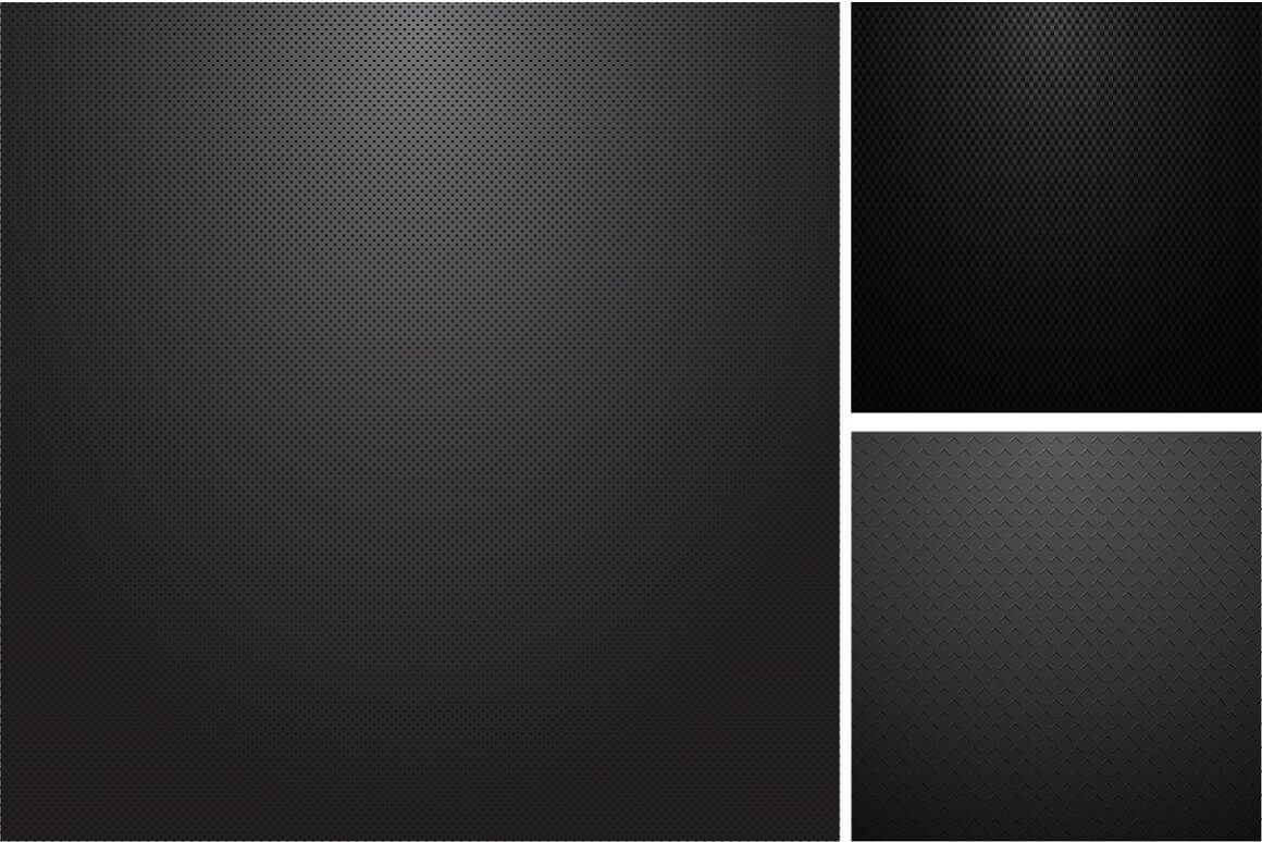 Dark backgrounds, one of which is gray with a dotted texture.
