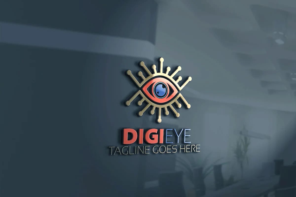 digital eye logo illustration.
