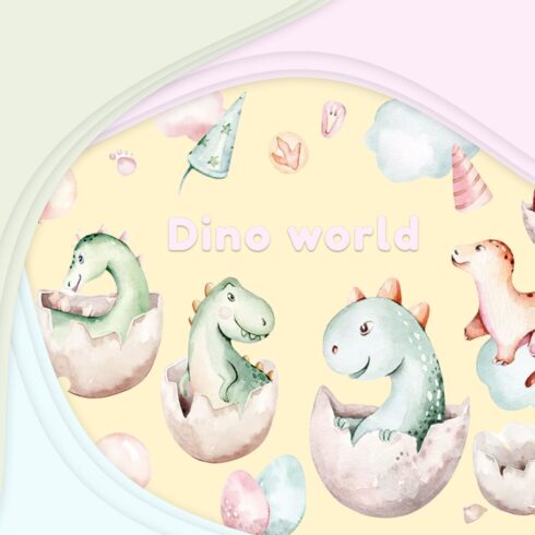 Dino World! Cute Dinosaur Set cover image.