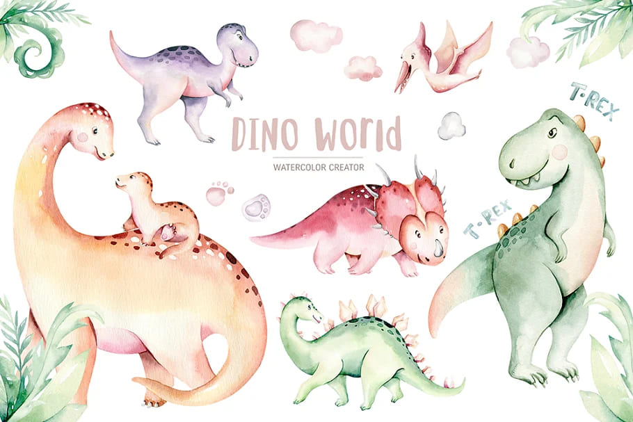 dino world illustrations.
