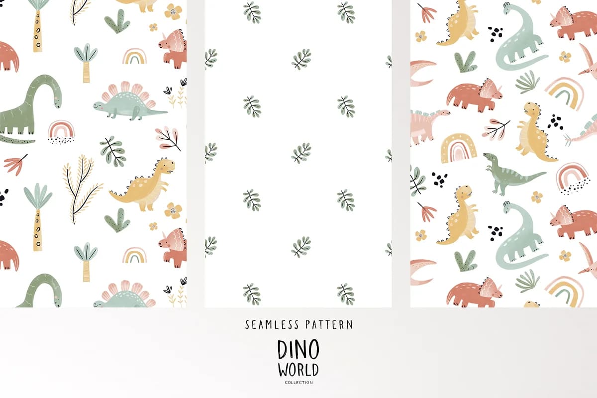 dino world seamless pattern.