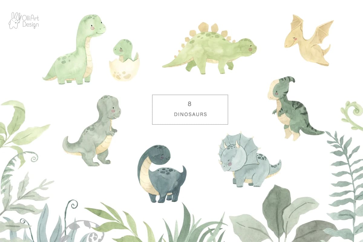 dinosaur watercolor images.