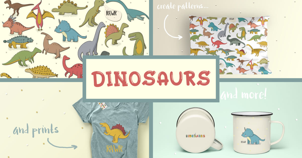 dinosaurs illustrations.