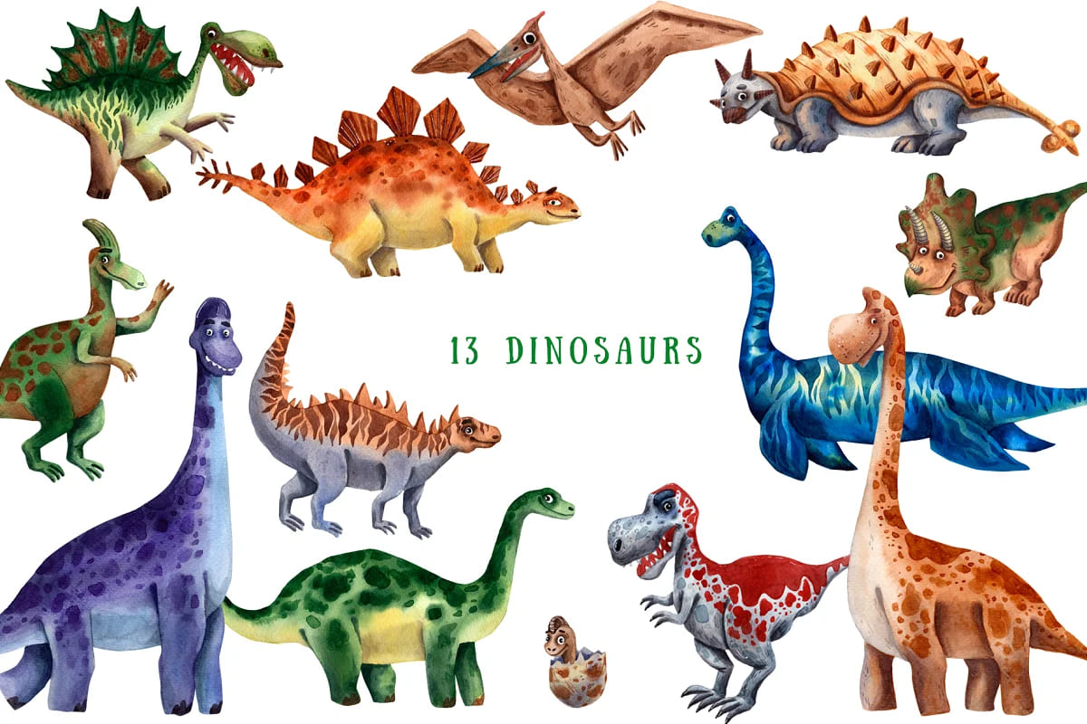 dinosaurs and friends elements.