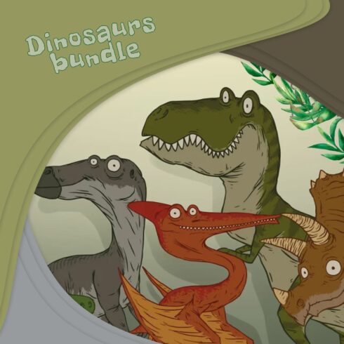 Dinosaurs Bundle, Vector cover image.